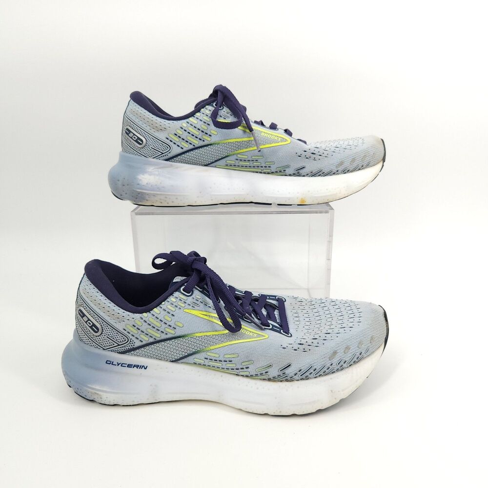 Brooks Glycerin 20 Shoes Womens Size 8 Blue White Athletic Running